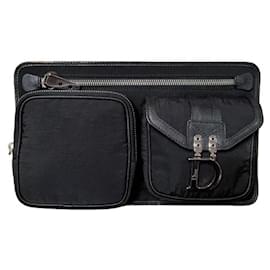 Christian Dior-Christian Dior Black Nylon and Leather Fanny Pack-Black