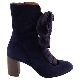 Chloé Wildleder Schnürstiefel Blau