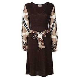 Hermès-Hermès Brown Wool Dress - 2000s-Brown