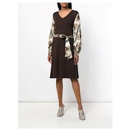 Hermès-Hermès Brown Wool Dress - 2000s-Brown