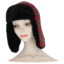 Autre Marque A.N.G.E.L.O. Vintage Cult Tartan and Fur Hat - 2020s Red