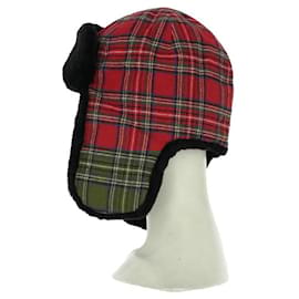Autre Marque-A.N.G.E.L.O. Vintage Cult Tartan and Fur Hat - 2020s-Red