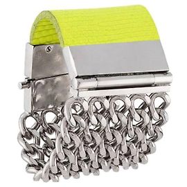 Bracelete de prata e verde ácido Gianfranco Ferré - anos 2000 Prata Outro Verde Areia