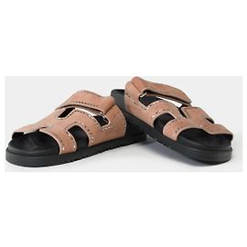 Hermès Scarpa HERMES Chypre in Velluto Marrone - 102218 Marrone