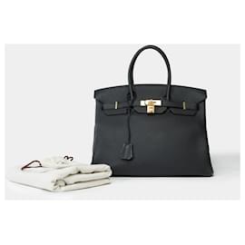 Hermès-Sac HERMES Birkin 35 en Cuir Noir - 102197-Noir