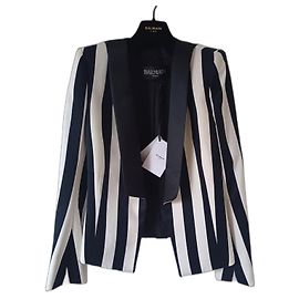 Chaqueta Tailleur Balmain Blanca de Algodón Blanco