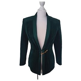 Balmain Blazer Olivgrüner Samt Olivgrün