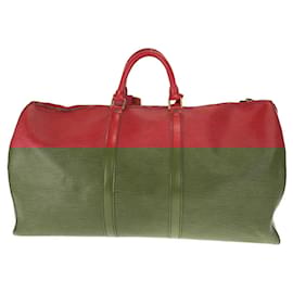Louis Vuitton-Louis Vuitton Epi Keepall 55 Travel Bag-Red
