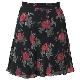 Saia mini A-line estampada floral Saint Laurent em chiffon multicolorido Multicor