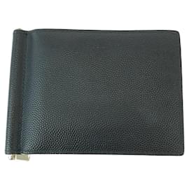 Yves Saint Laurent-Yves Saint Laurent Leather Card Case Money Clip-Black