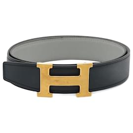 Hermès-Hermes Constance H Belt Reversible Leather-Blue