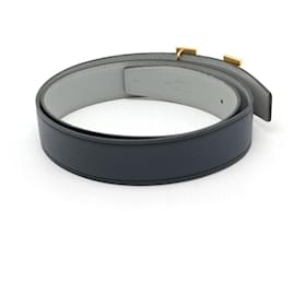 Hermès-Hermes Constance H Belt Reversible Leather-Blue
