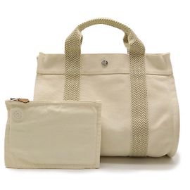 Hermès Cannes PM Canvas Tote Bag Braun Beige