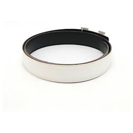 Hermès-Hermes Constance H Belt Reversible Leather-White