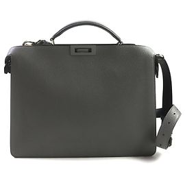 Fendi Peekaboo ISee Medium Bicolor 2WAY Briefcase Grey