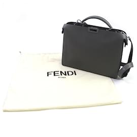 Fendi-Fendi Peekaboo ISee Medium Bicolor 2WAY Briefcase-Grey