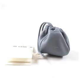 Jil Sander Leder Ripple Pouch Staubblau Blau