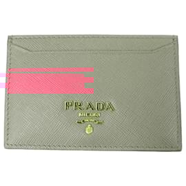 Prada-Prada Saffiano Leather Card Holder 1M0208-Pink