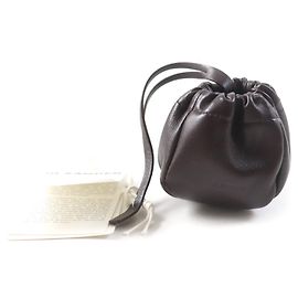 Pochette en cuir ondulée Jil Sander pour femmes Marron
