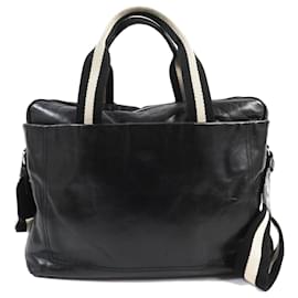 Bally-Bally Trainspotting 2WAY Leather Canvas Bag-Black