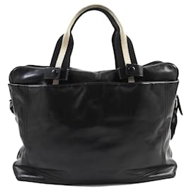 Bally-Bally Trainspotting 2WAY Leather Canvas Bag-Black