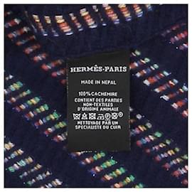 Hermès-Hermès scarves T.  Cashmere-Navy blue