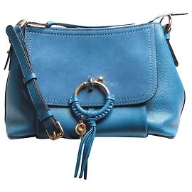 See by Chloé Bolsa de ombro em camurça e couro azul Joan Azul
