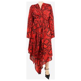 Solace London Robe maxi imprimé serpent Nelli rouge et noir - taille UK 12 Rouge