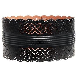 Alaïa Schwarzer verziertes Laser-Cut-Bustier-Gürtel Schwarz