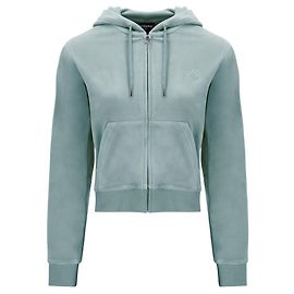 Sweat à capuche zippé Juicy Couture Velours Vert Chinois Vert