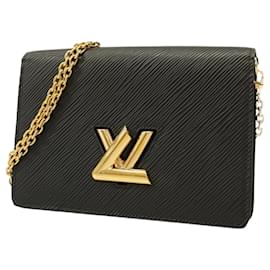 Louis Vuitton-Louis Vuitton Epi Portefeuille Twist Chain Wallet-Black