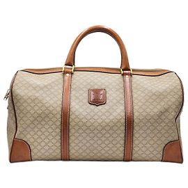 Céline Bolsa de viagem Boston Duffel Triomphe da Celine Macadam Bege