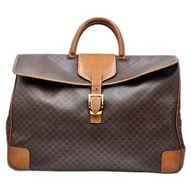Céline Celine Macadam Triomphe Boston Duffel Reisetasche Braun