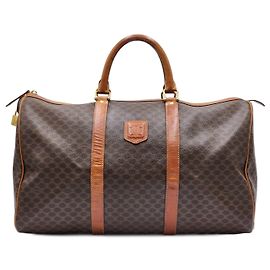 Céline Bolsa de viagem Boston Duffel Triomphe da Celine Macadam Marrom
