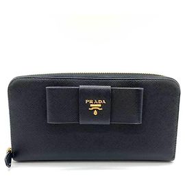 Prada Saffiano Long Wallet Black