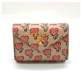 Prada Tri-fold Wallet in Pink Beige Multiple colors Beige