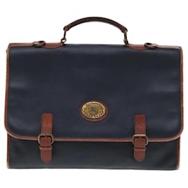 Autre Marque-Burberrys Business Bag Leather Navy Brown Auth ti2166-Brown,Navy blue