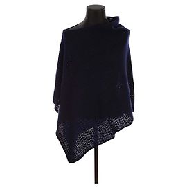 Eric Bompard Poncho en cachemire Bleu Marine