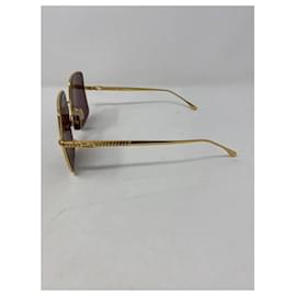 Fendi-FENDI YELLOW GOLD SUNGLASSES-Golden