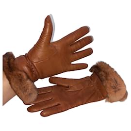 Autre Marque-Genuine leather gloves-Brown