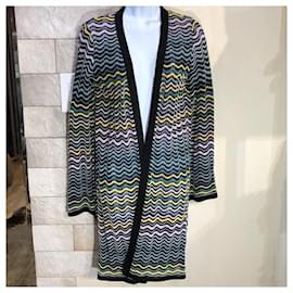 M Missoni-Missoni Crochet Lurex Knot Cardigan-Black,Pink,Green,Yellow