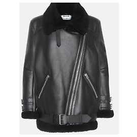 Acne Velocity Lammfelljacke schwarz Schwarz