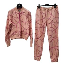 Hermès-Hermès 2023 Printed Pants Suit Set Sz.38/36-Pink