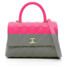 Chanel-Chanel Coco Handle Flap Matelasse Handbag-Pink