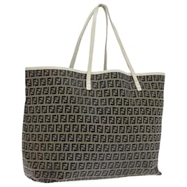 Fendi-FENDI Zucchino Canvas Tote Bag Navy Auth 94430-Navy blue