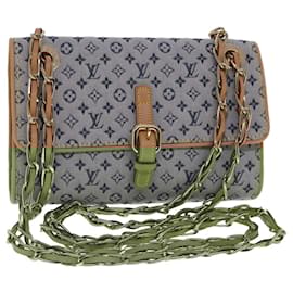 Louis Vuitton-LOUIS VUITTON Monogram Mini Camille Chain Shoulder Bag Blue M92002 Auth 94127A-Blue