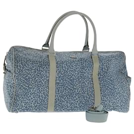 Autre Marque-BOTTEGA VENETA Boston Bag Nylon 2way Blue Silver Auth bs18667-Blue