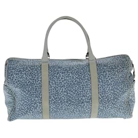 Autre Marque-BOTTEGA VENETA Boston Bag Nylon 2way Blue Silver Auth bs18667-Blue