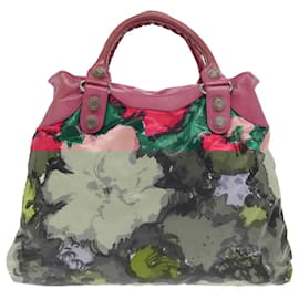 Balenciaga-BALENCIAGA Le Grand Sac à Main Briefs Soie Rose Argent 173085 Auth 95542-Argenté,Rose