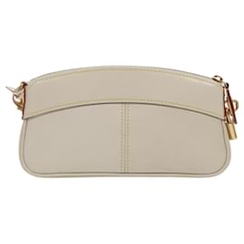 Louis Vuitton-LOUIS VUITTON Suhari Lockit Clutch Bag Couro Branco M95629 LV Auth 94716A-Branco